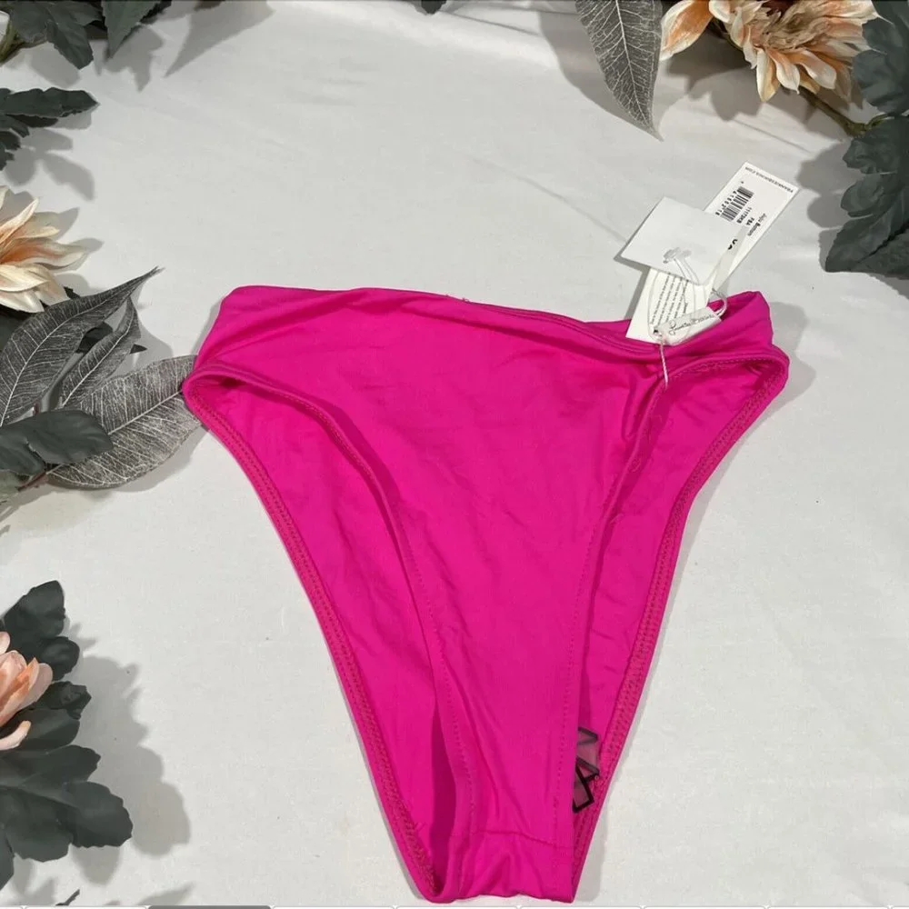 NWD $85 Frankies Bikini‎ [ XS ] Juju Bikini Bottoms in Fuchsia Pink #5262